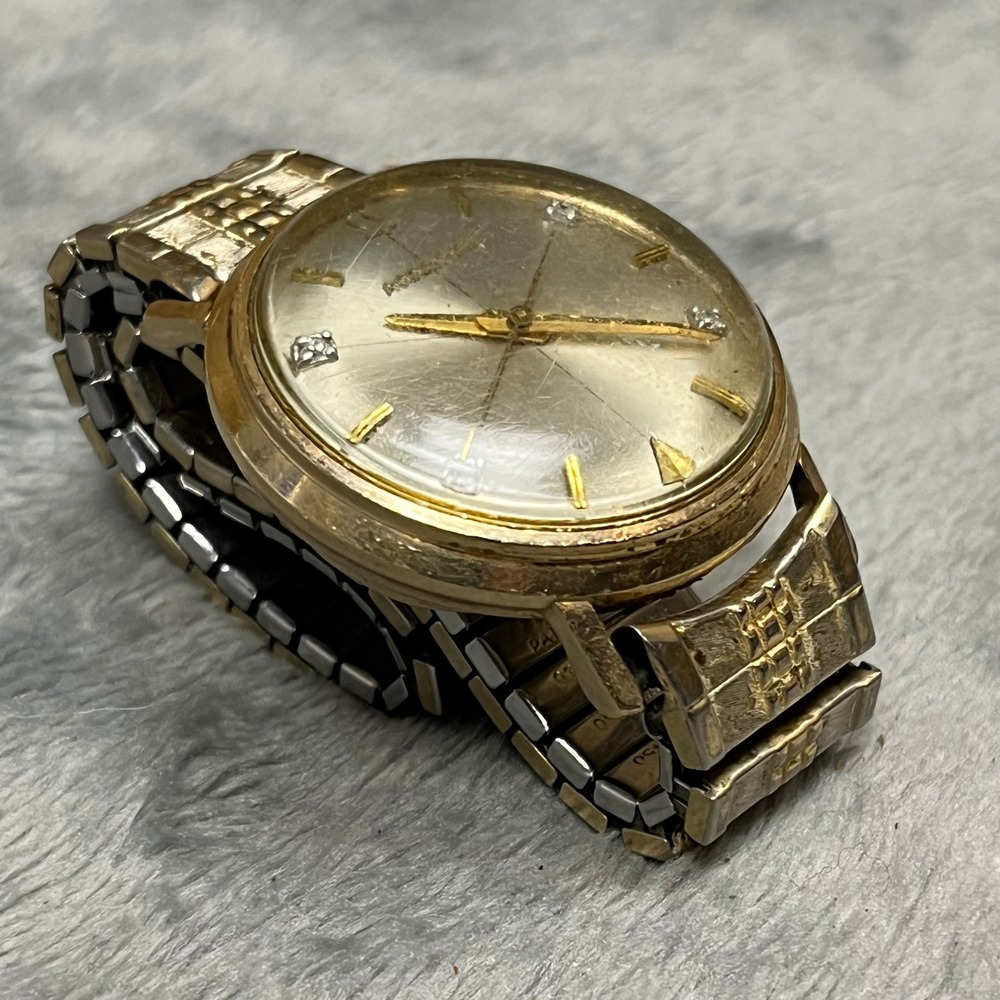 Bulova Accutron Watch Tuning Fork 214 Watch Diamond Dial 10K Gold Filled M6 1966 - Picture 5 of 16